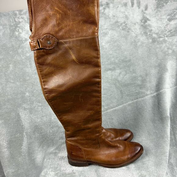 Frye Size 7.5 Womens Brown Leather Shirley OTK Over the Knee Riding Boots - Picture 3 of 13